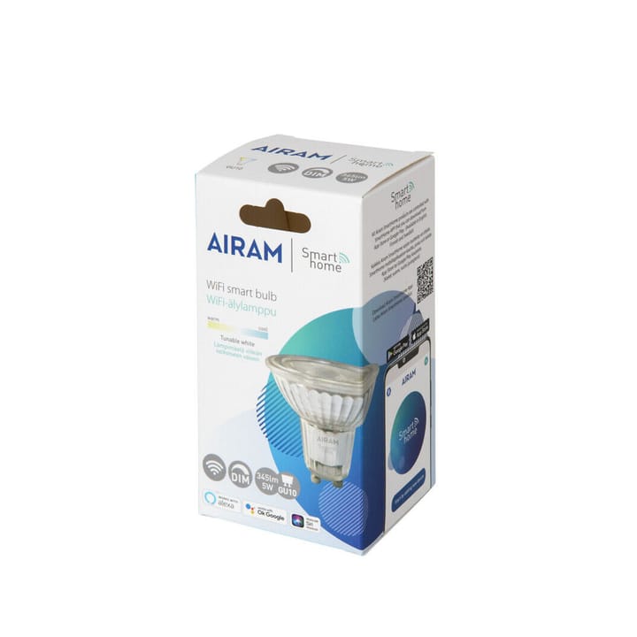 Airam Smarta Hem LED Glühbirne - Klar, PAR16, 36°, Glaskörper GU10, 5W - Airam