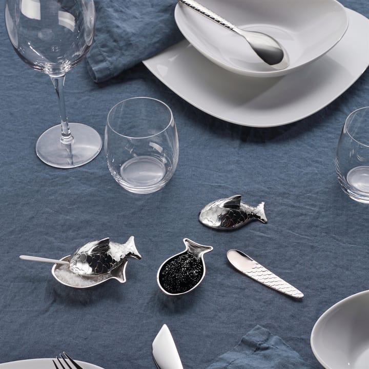 Colombina fish Salzschüssel, Edelstahl Alessi