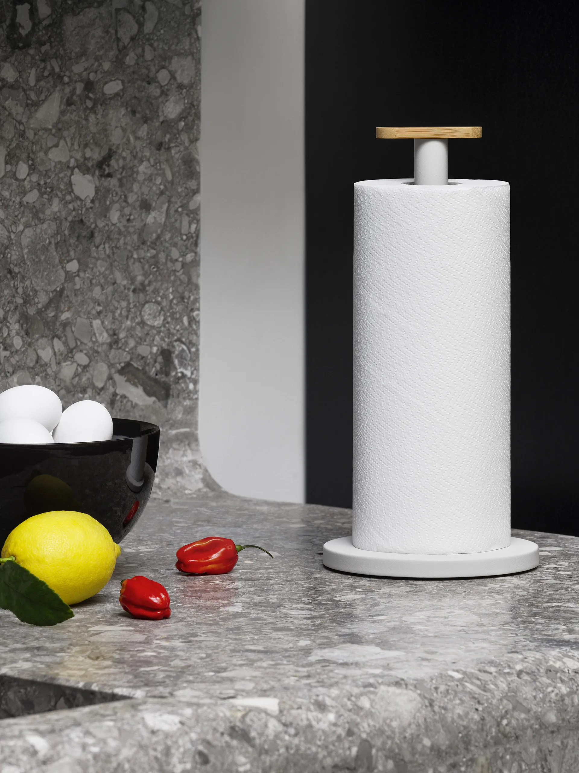 Mattina Küchenpapierhalter, Warmgrau Alessi