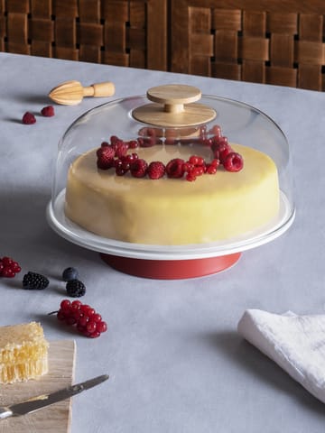 Mattina Tortenteller mit Glaskuppel - Rot - Alessi