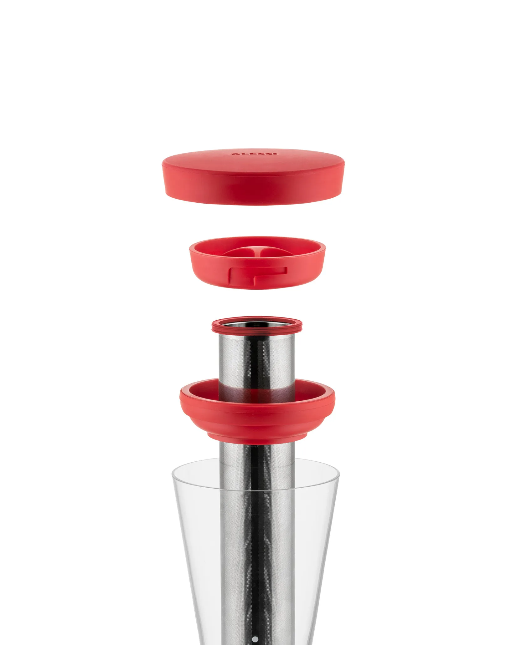 Mazagran Karaffe für cold brew coffee, Rot Alessi