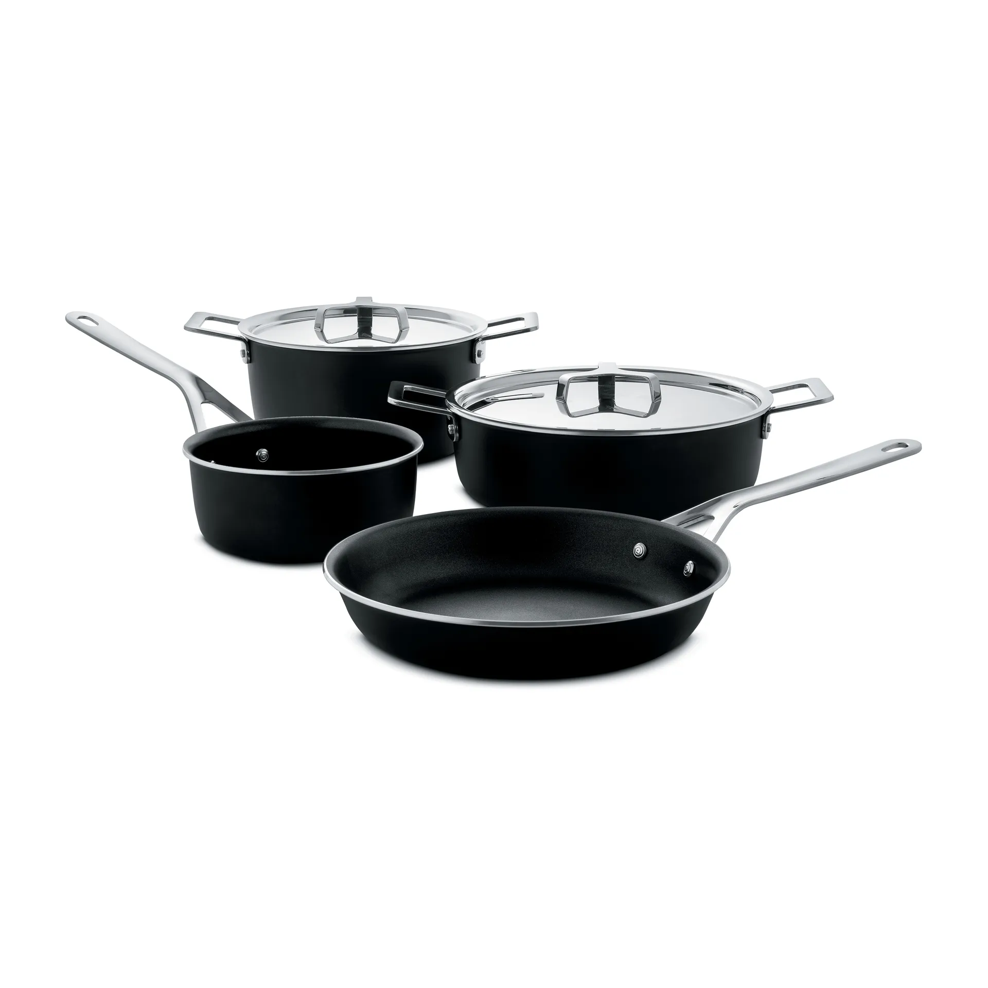 Pots&Pans Kochtopfset 6 Teile, Schwarz Alessi