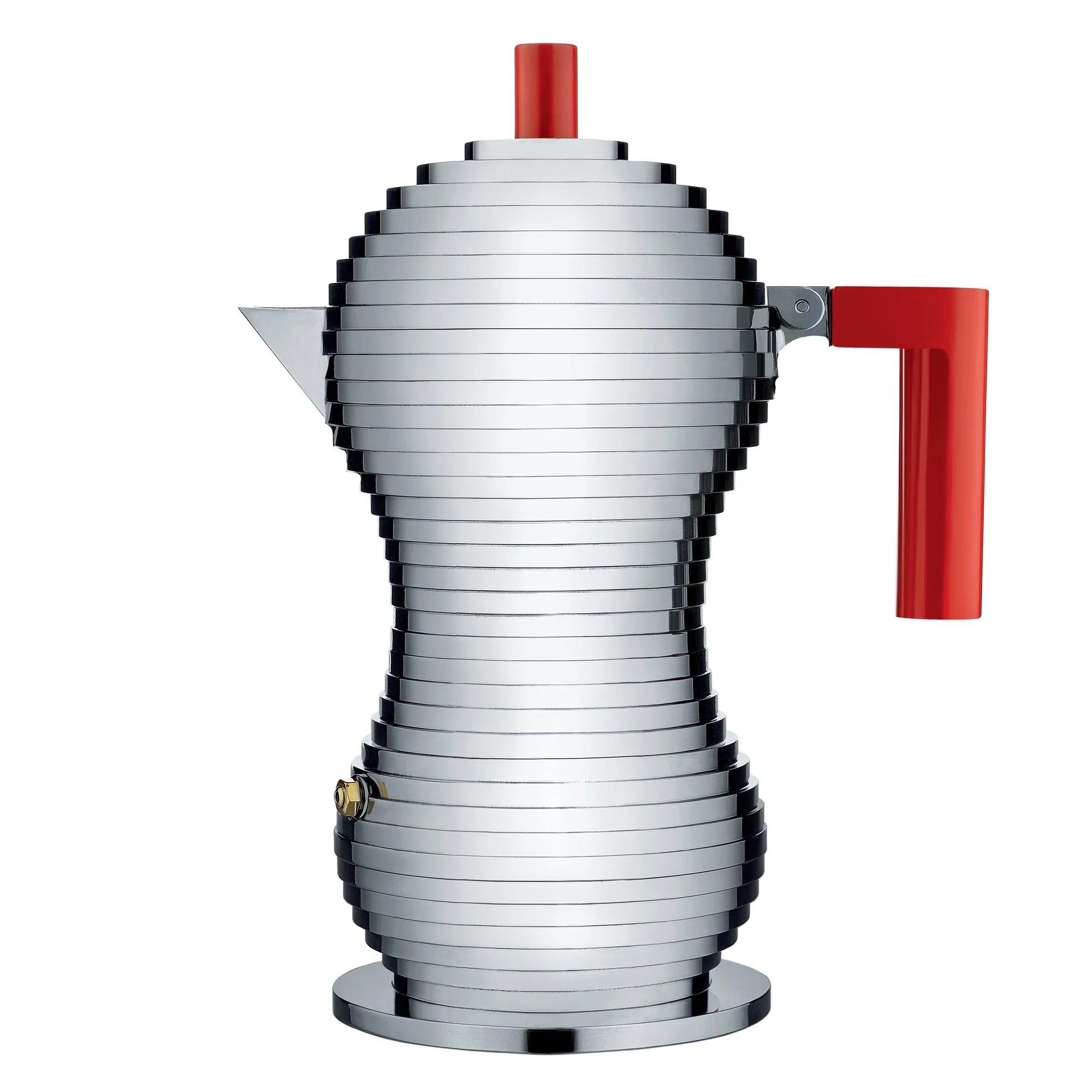 Pulcina Espressokocher 6 Kupfer, Roter Henkel Alessi
