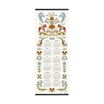 Dalahäst Kalender 2026 - 35×90 cm - Almedahls