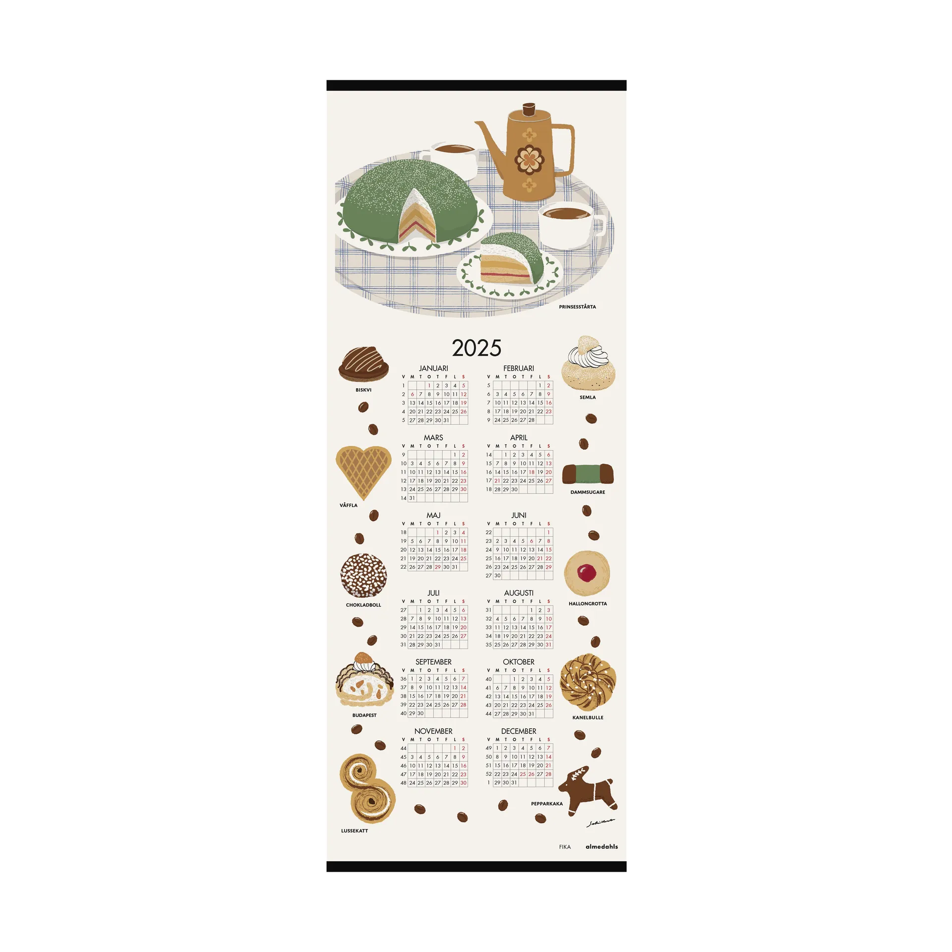 Fika Kalender 2025, 35x90 cm Almedahls