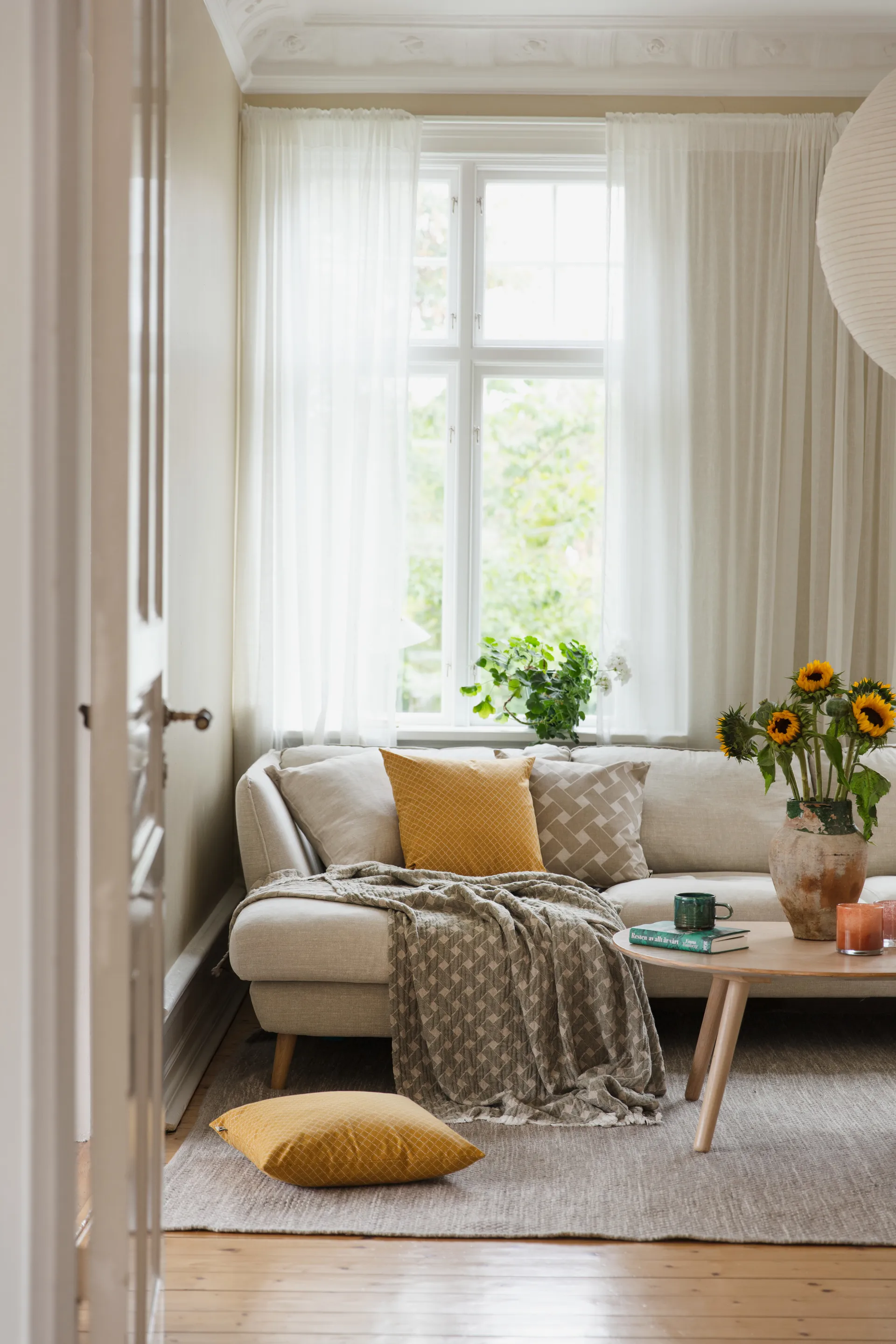 Korg Decke  170x120 cm, Grün-beige Almedahls