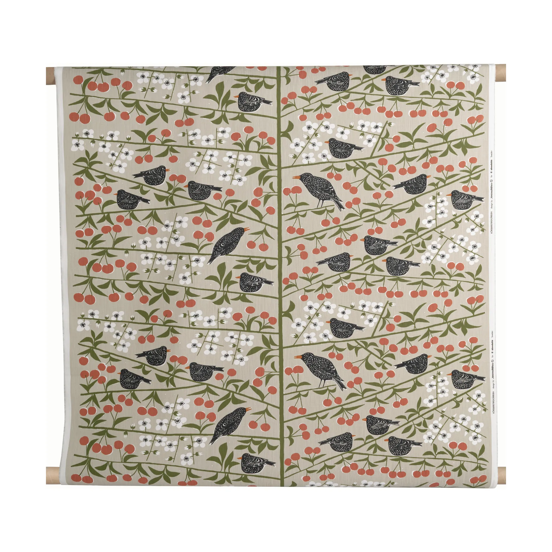 Körsbärsträdgården Stoff, Beige Almedahls