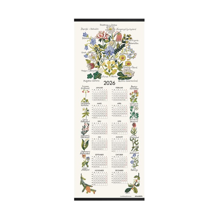 Landschaftsblumen Kalender 2026 - 35×90 cm - Almedahls