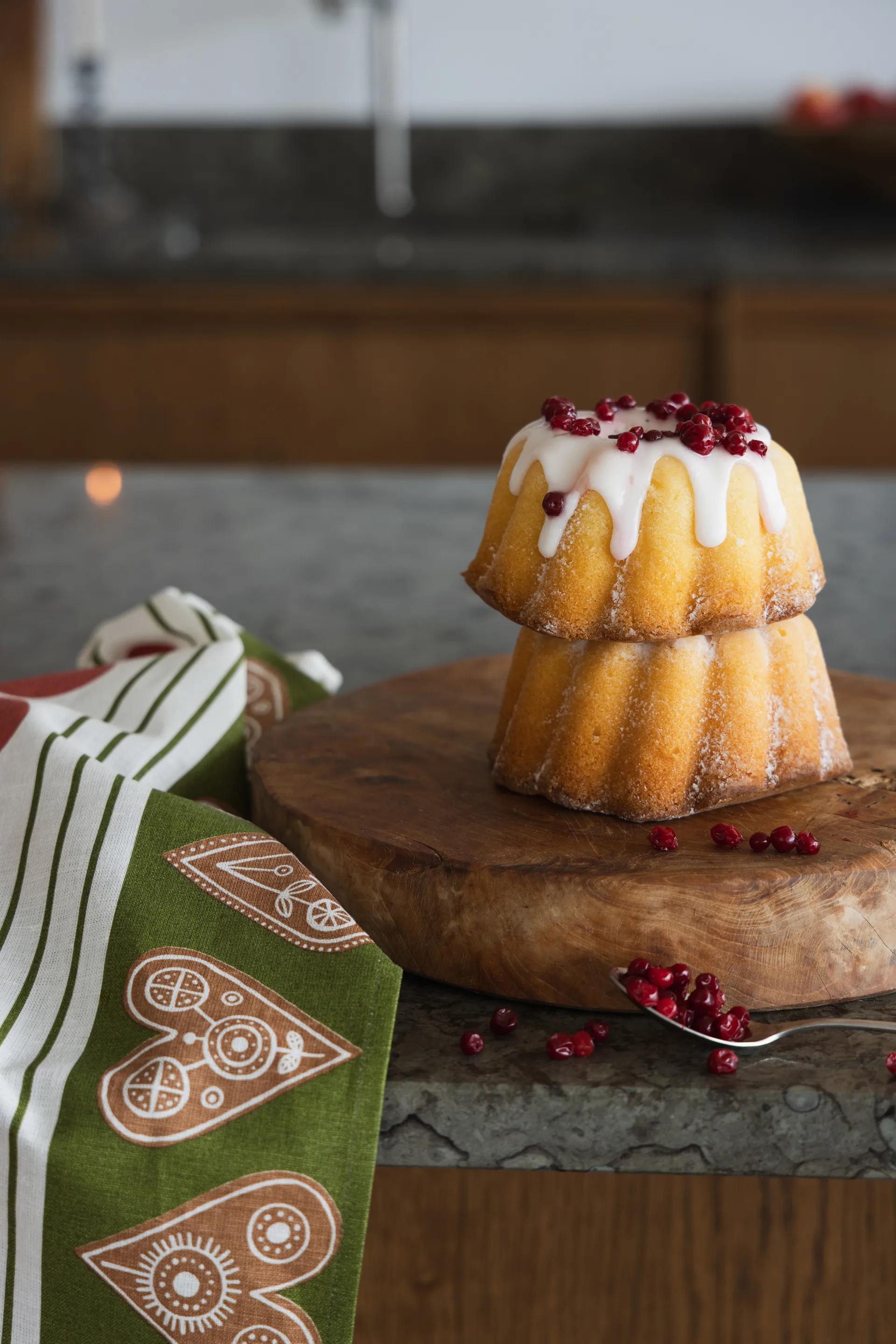 Obst- und Küchentuch 47x70 cm, Rot-grün Almedahls