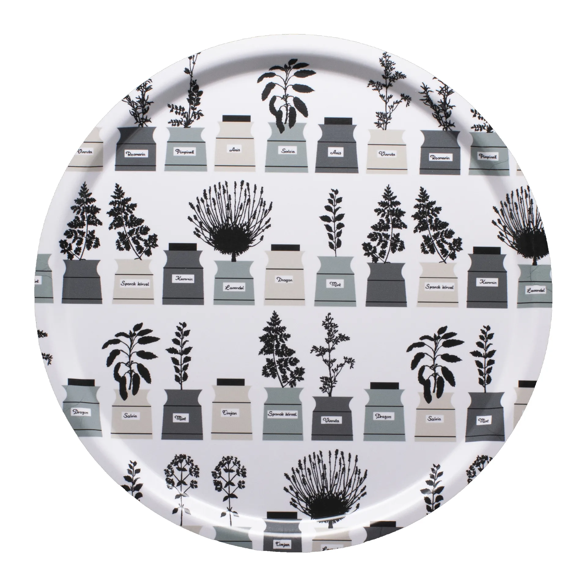 Persons kryddskåp Tablett Ø38cm, Grün-grau Almedahls