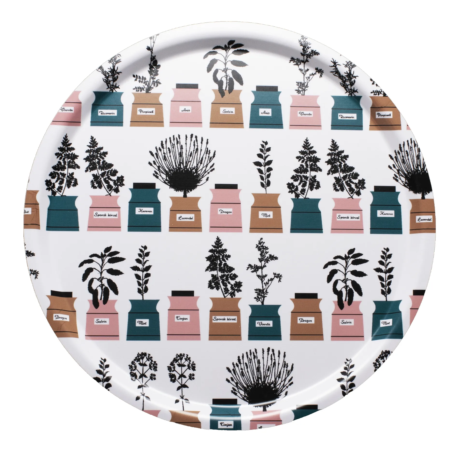 Persons kryddskåp Tablett Ø38cm, Rosa-grau Almedahls