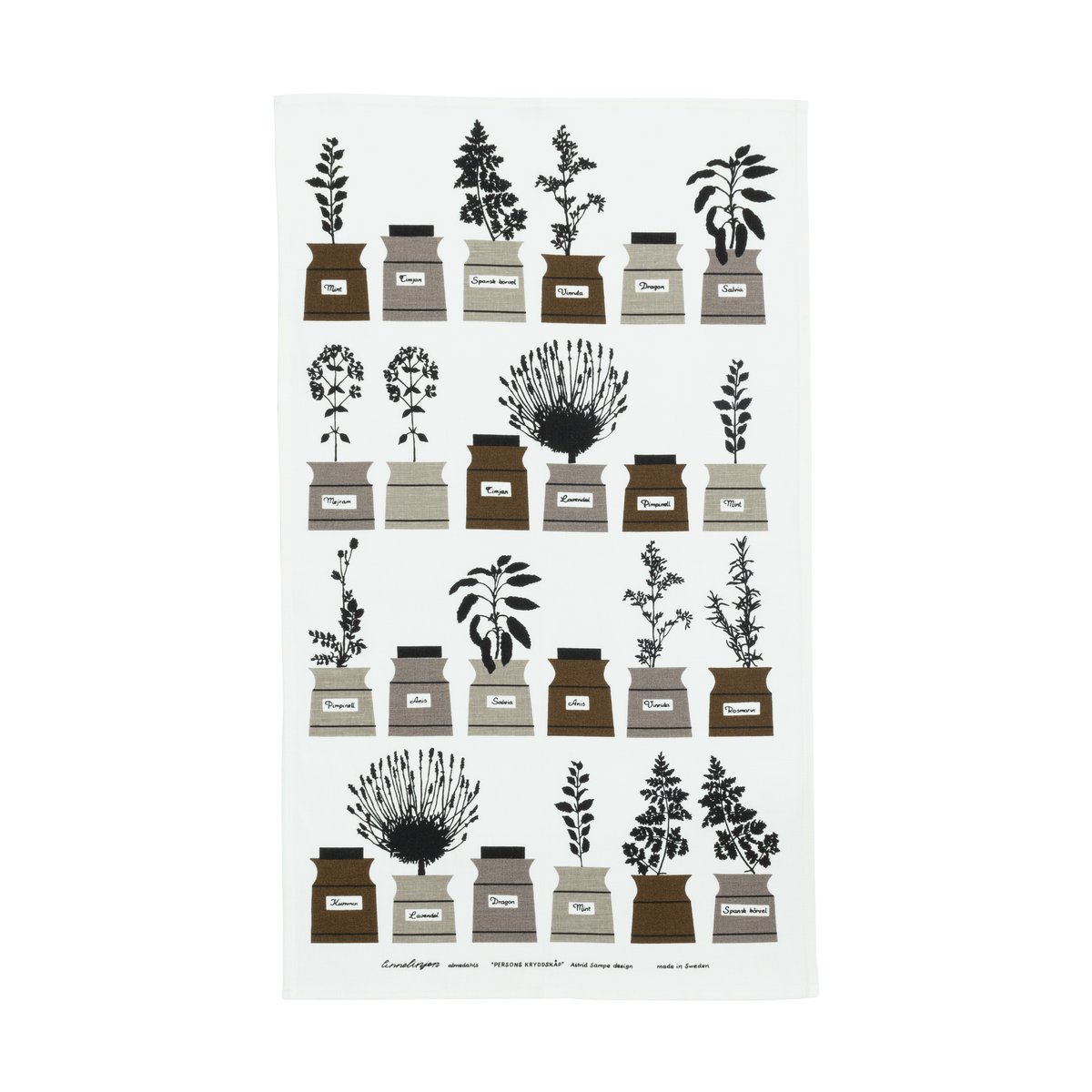 Almedahls Perssons Gewürzschrank Küchenhandtuch 47x70 cm Grau-braun