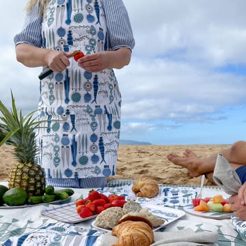 Picknick Schürze kleines Muster - blau-beige - Almedahls