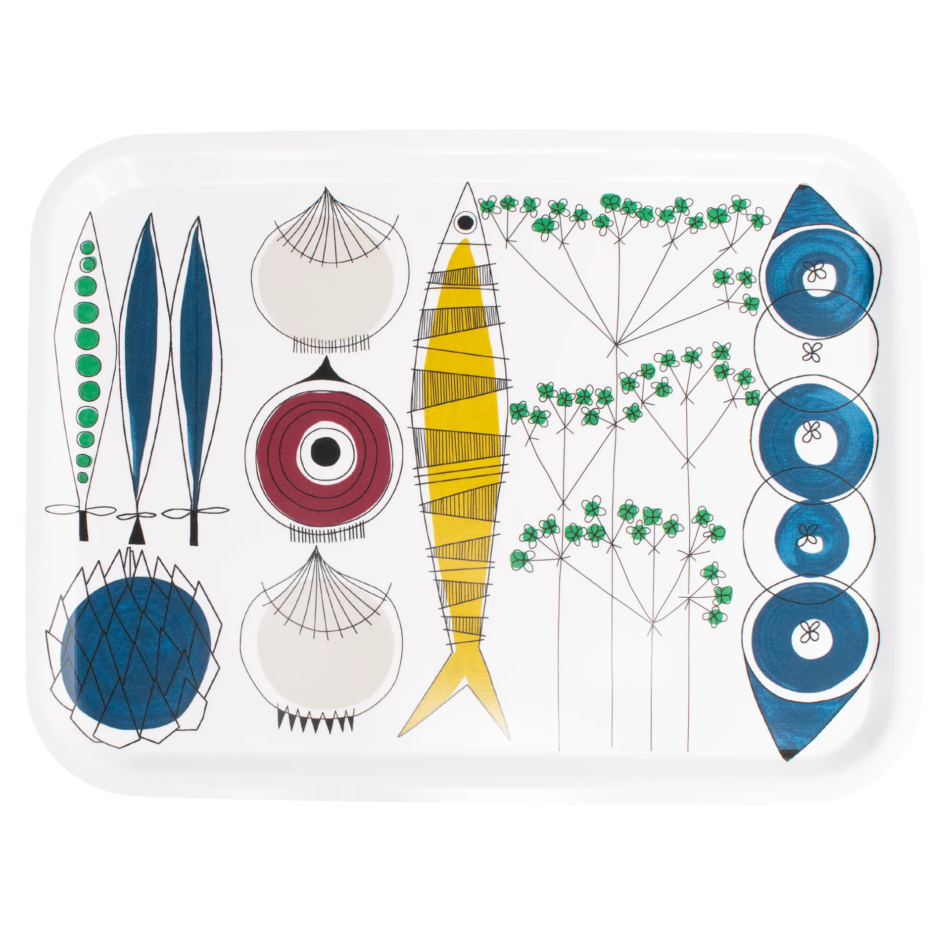 Picknick Tablett 20 x 27cm, Blau-multi Almedahls