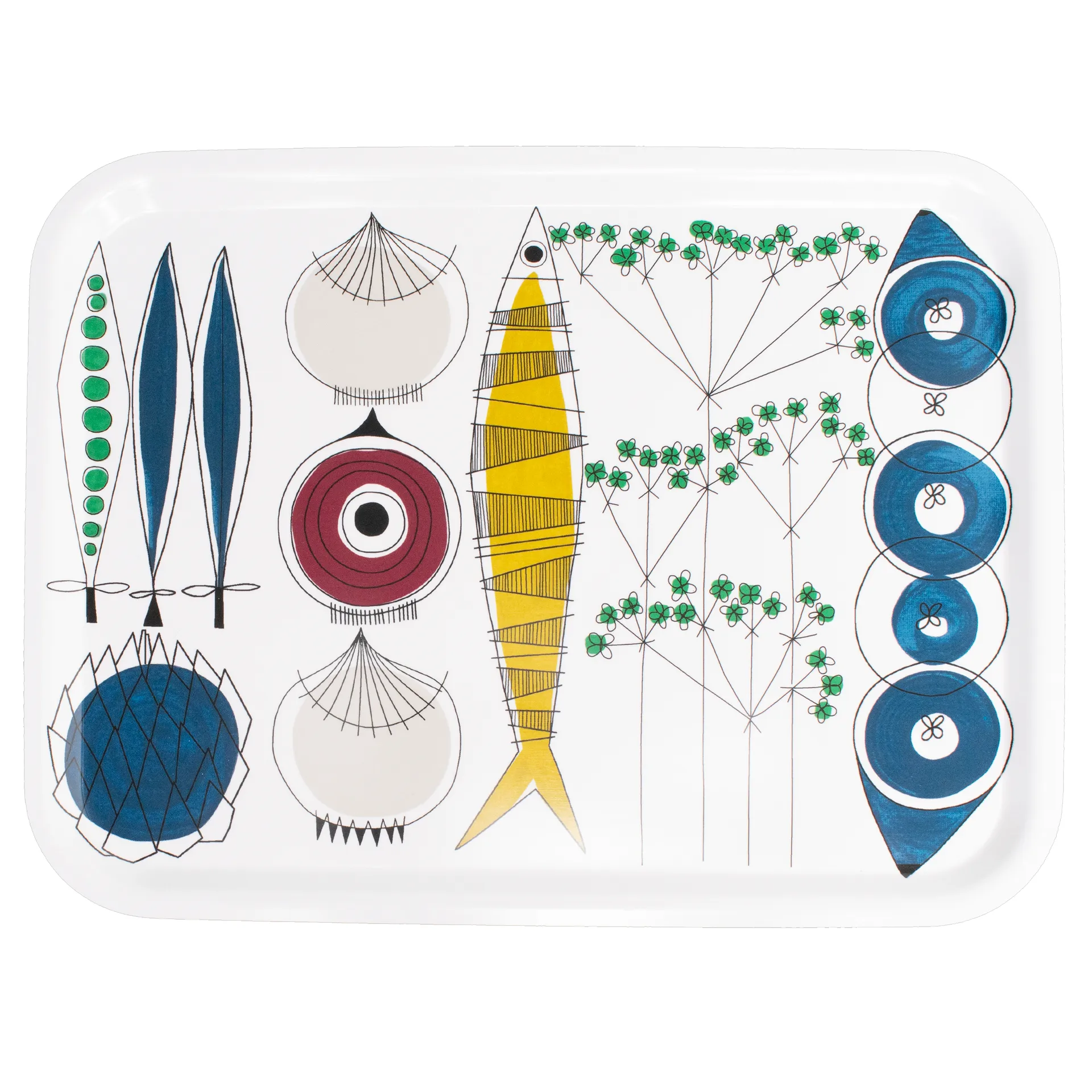 Picknick Tablett 33 x 43cm, Blau-multi Almedahls