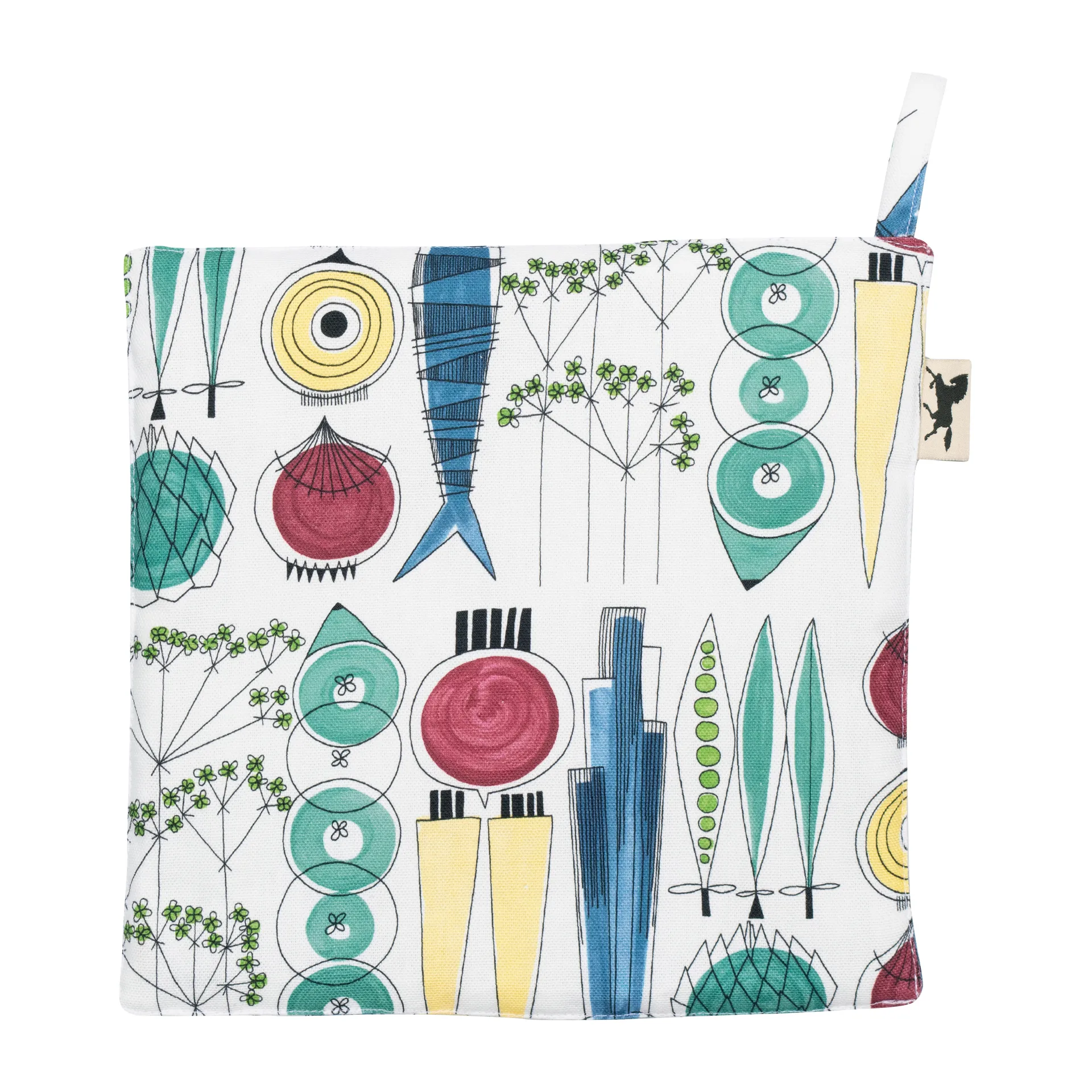 Picknick Topflappen 23 x 23cm kleines Muster, Multi Almedahls