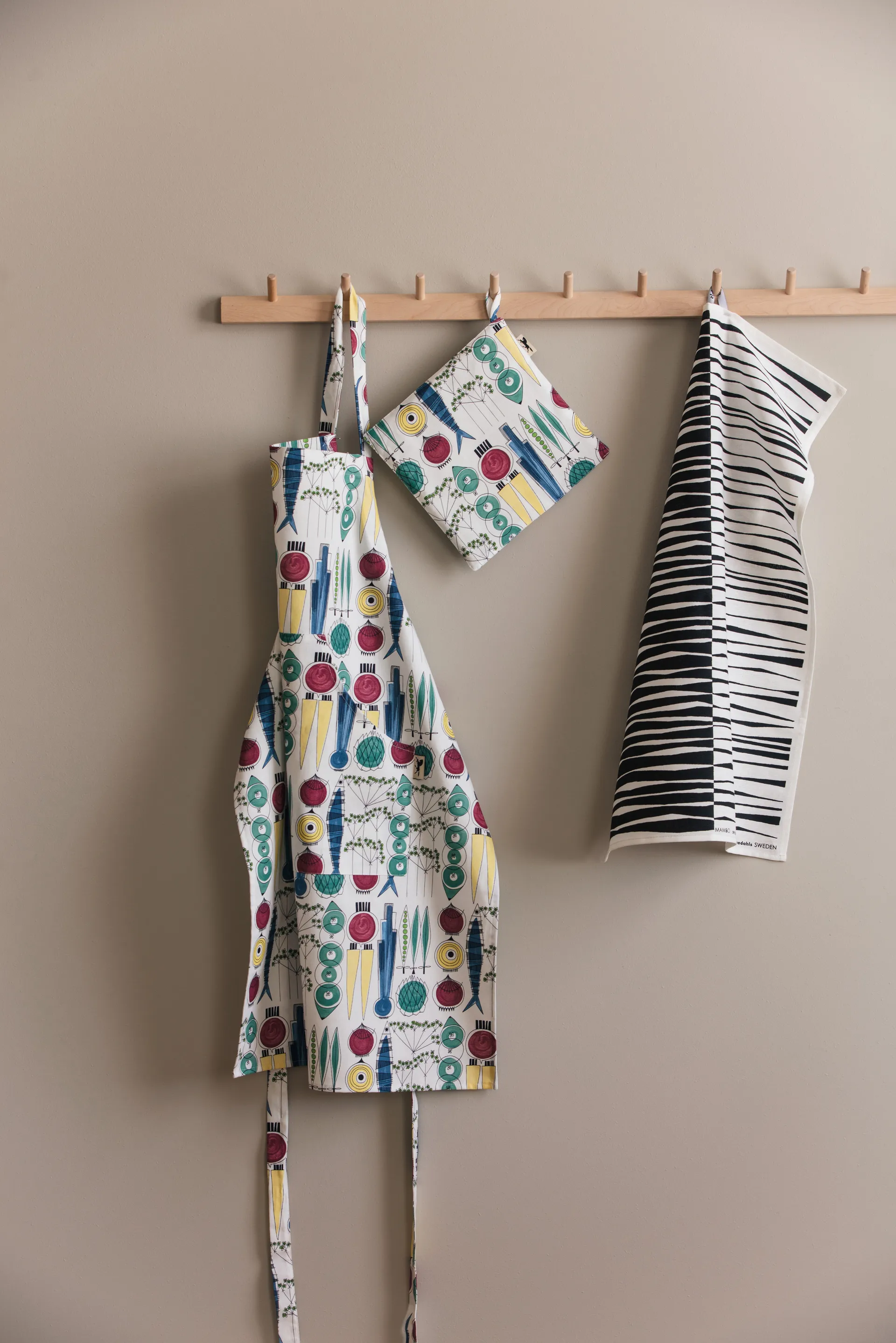 Picknick Topflappen 23 x 23cm kleines Muster, Multi Almedahls