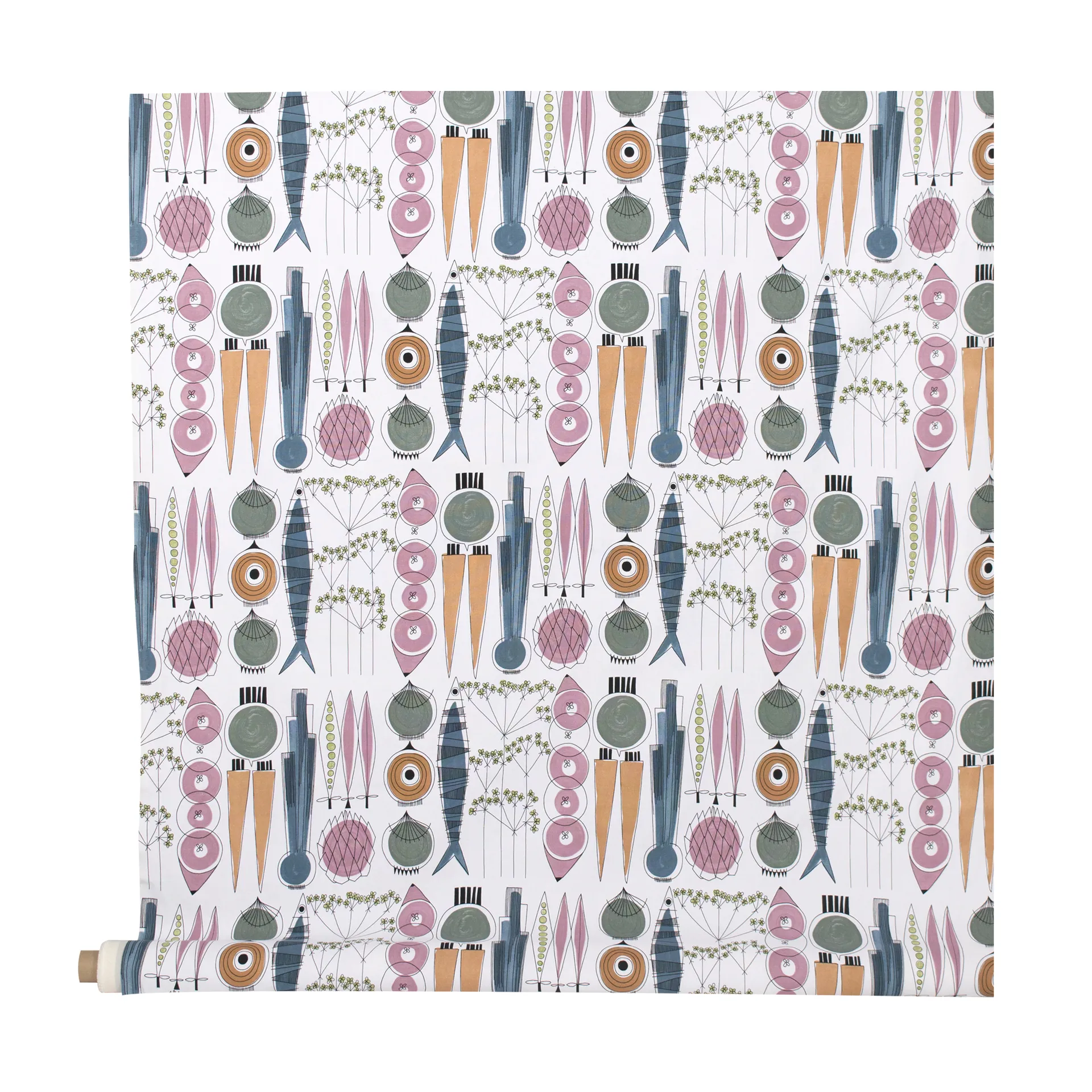 Picknick Wachstuch, Blau-pink Almedahls