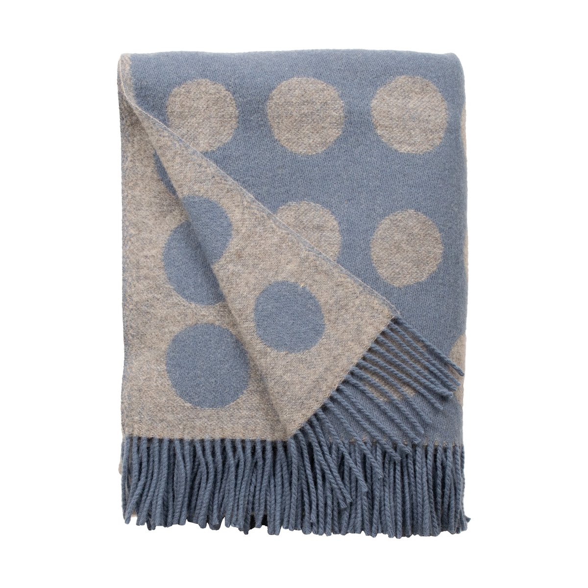 Almedahls Pricktyg Decke 130 x 170cm Blau-beige | Skandinavisches Design | Wolldecken | Blau