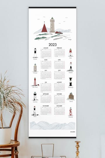 Schwedische Leuchttürme Kalender 2023 - 35 x 90 cm
​ - Almedahls