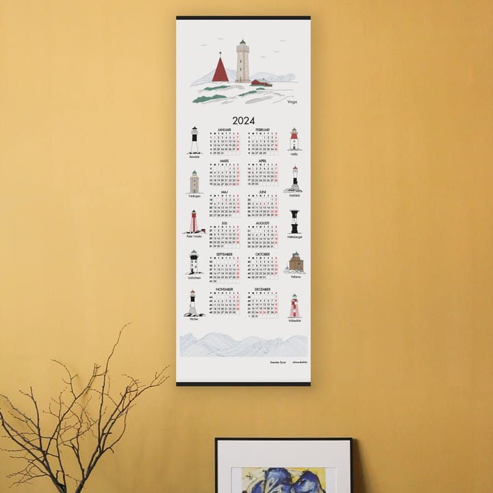 Schwedische Leuchttürme Kalender 2024 - 35 x 90cm - Almedahls