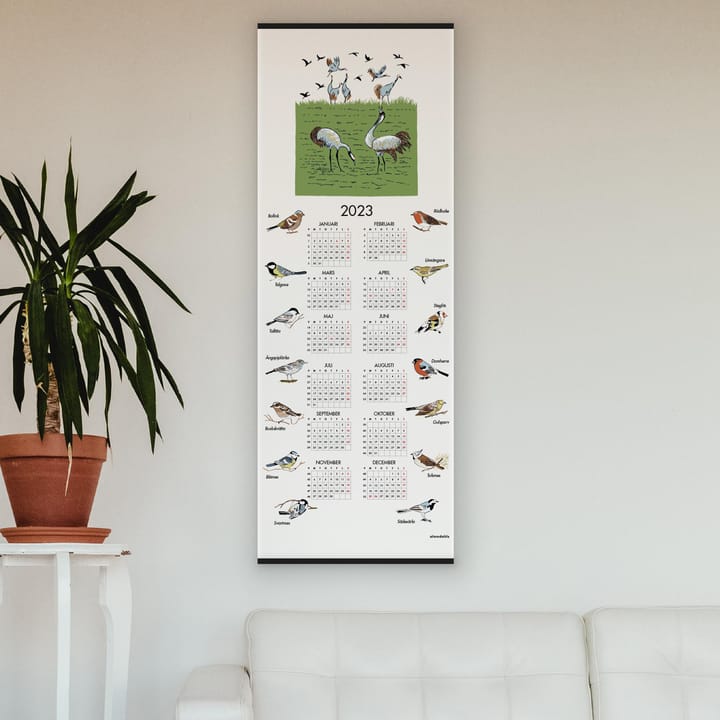 Schwedische Vögel Kalender 2023  - 35 x 90 cm
​ - Almedahls