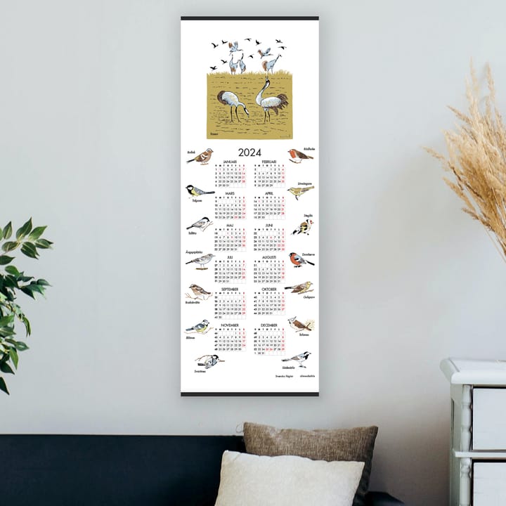 Schwedische Vögel Kalender 2024 - 35 x 90cm - Almedahls