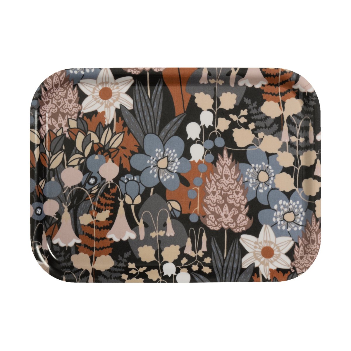Almedahls Skogen Tablett 20x27cm Blau-braun