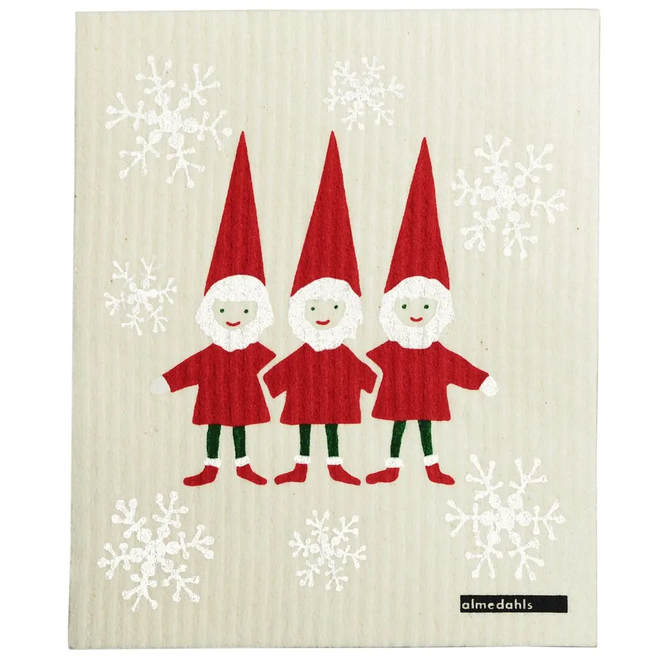 Tomtenisse Schwammtuch, Rote Weihnachtsmänner Almedahls