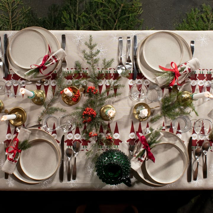 Weihnachtself Tischtuch 147 x 250cm, Beige Almedahls