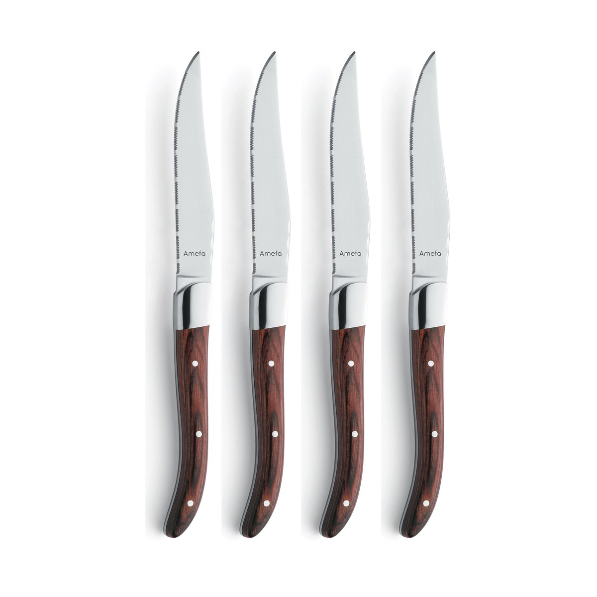 Amefa Royal Steak Grillmesser 4er-Pack Braun in Holzbox