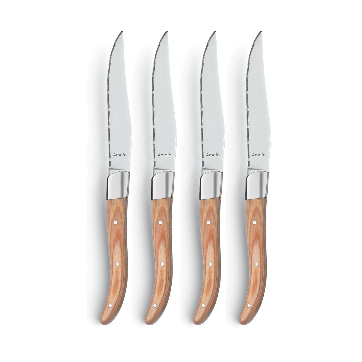 Amefa Royal Steak Grillmesser 4er-Pack Natural in Holzbox