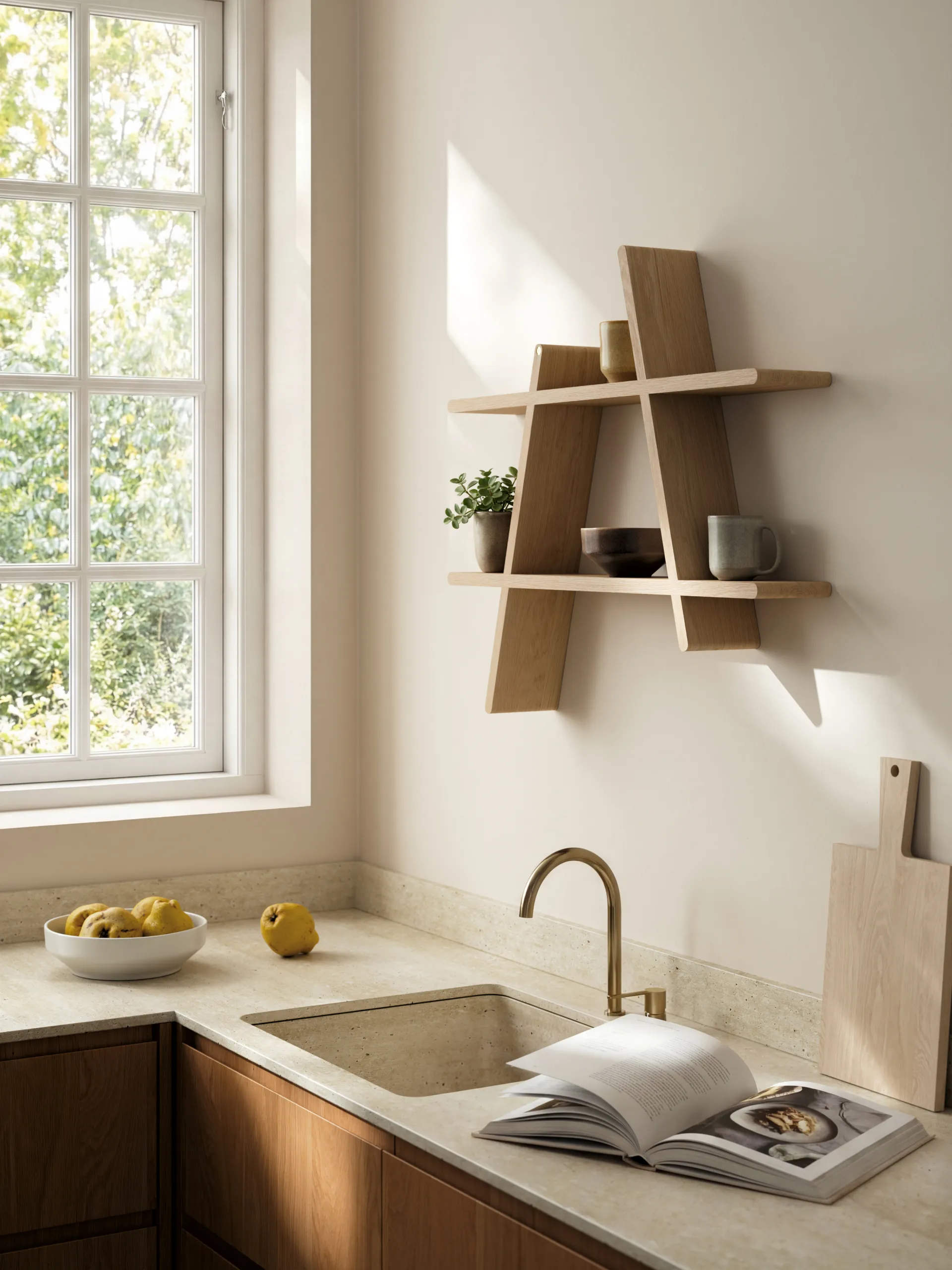 A-Shelf Wandregal Large 78x12x67 cm, Oak Andersen Furniture