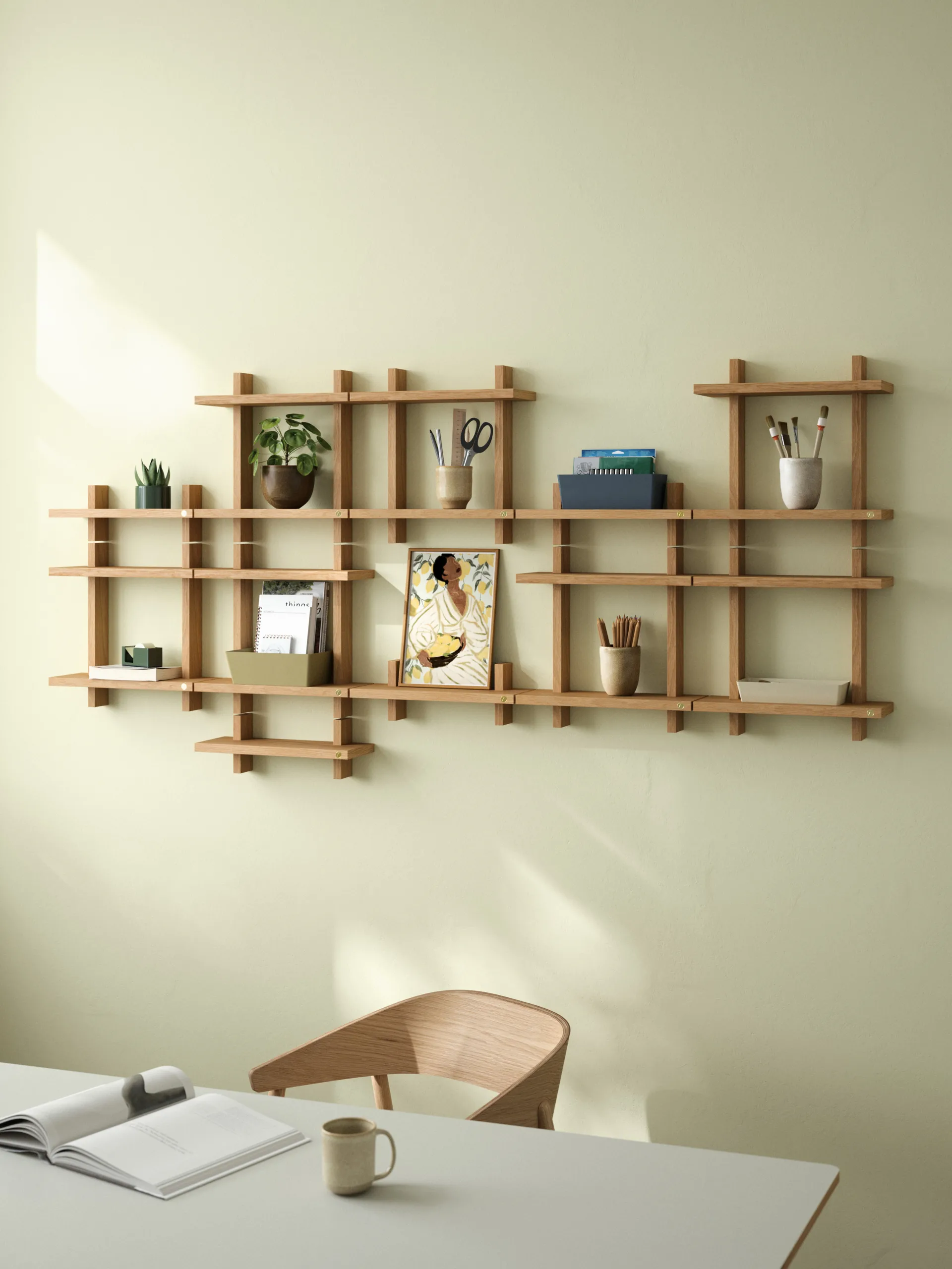 Treat Wandregal doppelt, Oiled Nature Oak, 34x12x34 cm Andersen Furniture