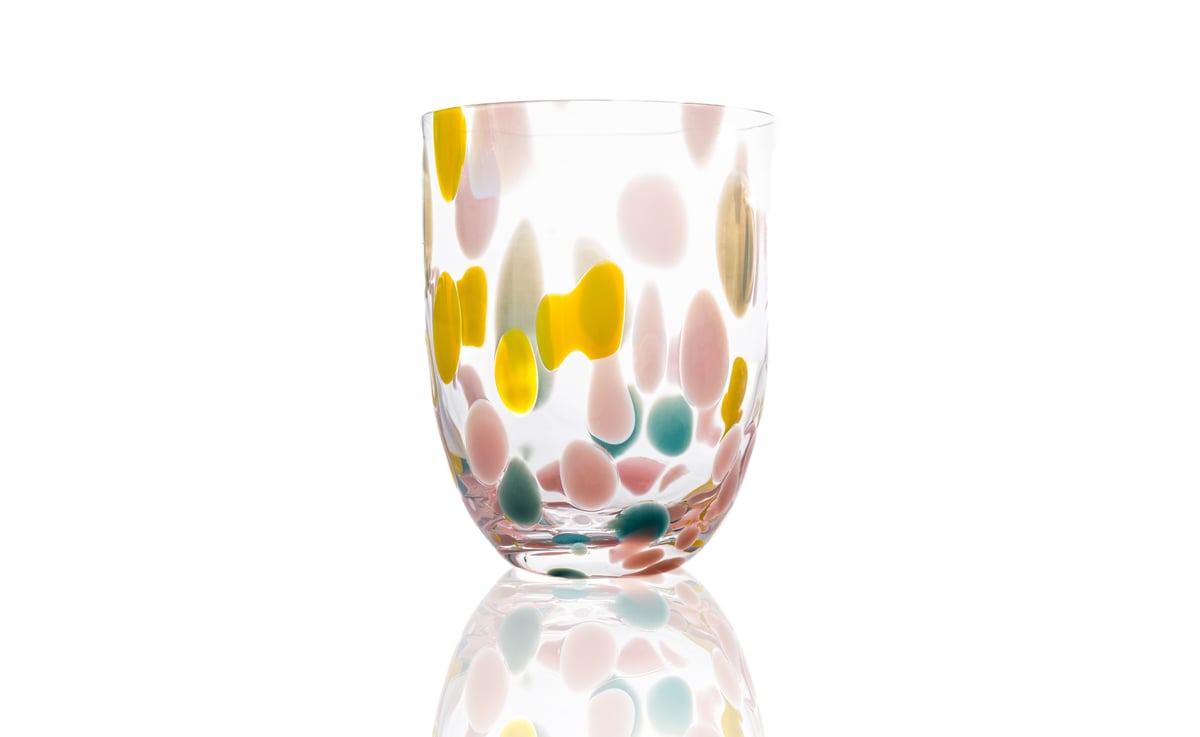 Anna Von Lipa Big Confetti Trinkglas 25 cl Rosa-gelb-türkis