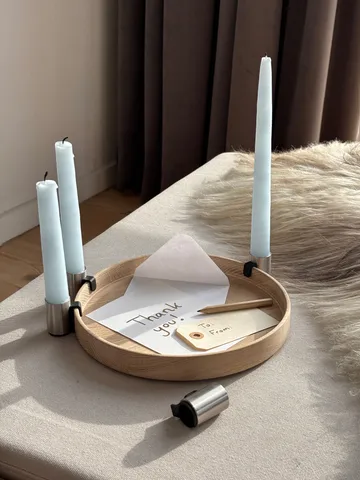 Luna Adventsleuchter Ø27 cm - Eiche-Stahl - Applicata