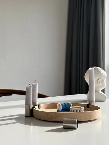 Luna Kerzenhalter Ø27 cm - Eiche-Stahl - Applicata