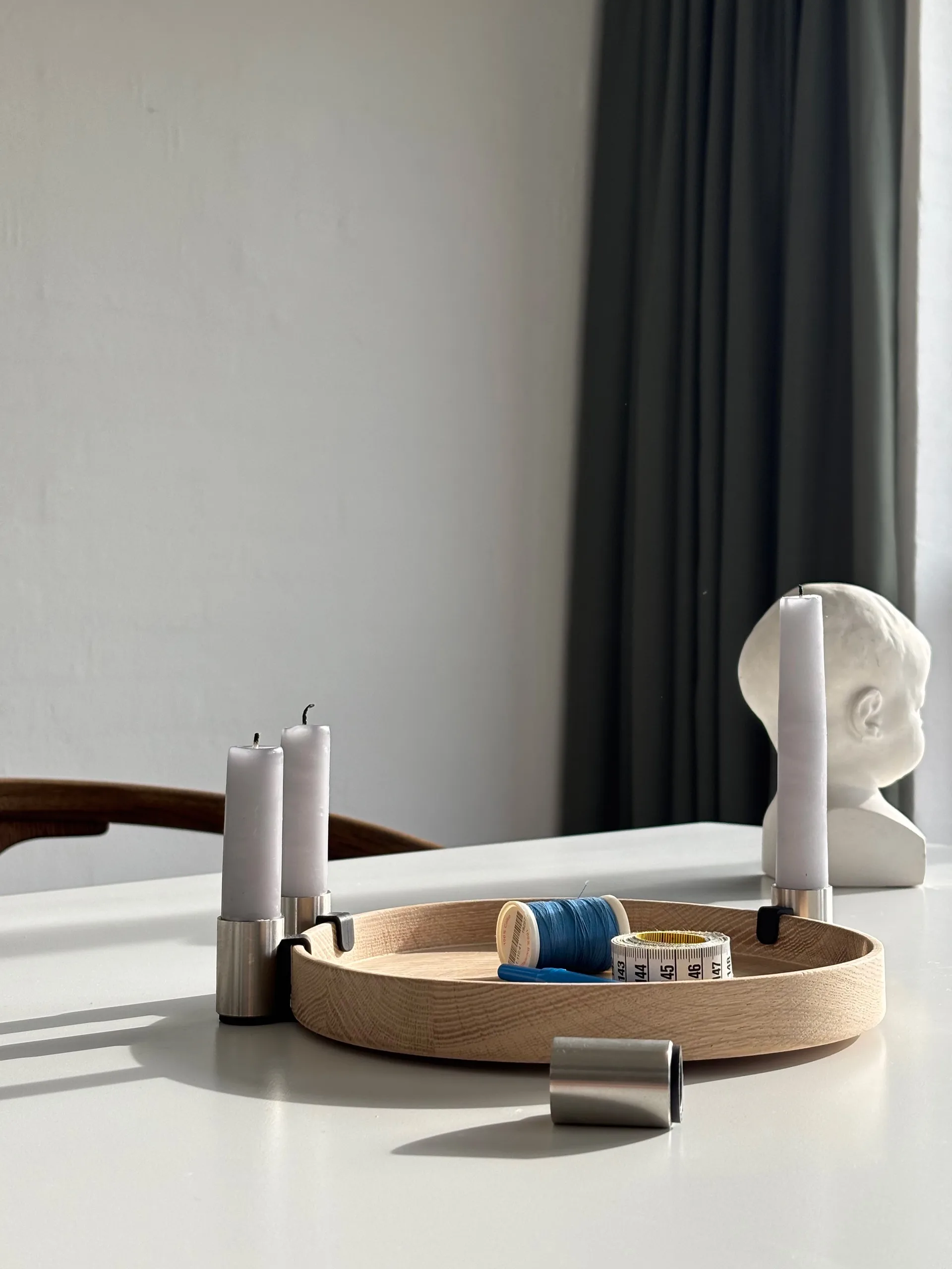 Luna Kerzenhalter, Eiche-Stahl Applicata