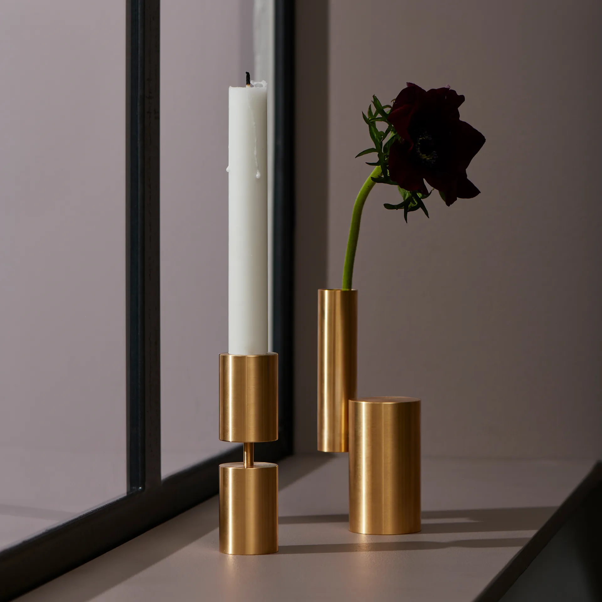 Solid Kerzenhalter, Messing Applicata