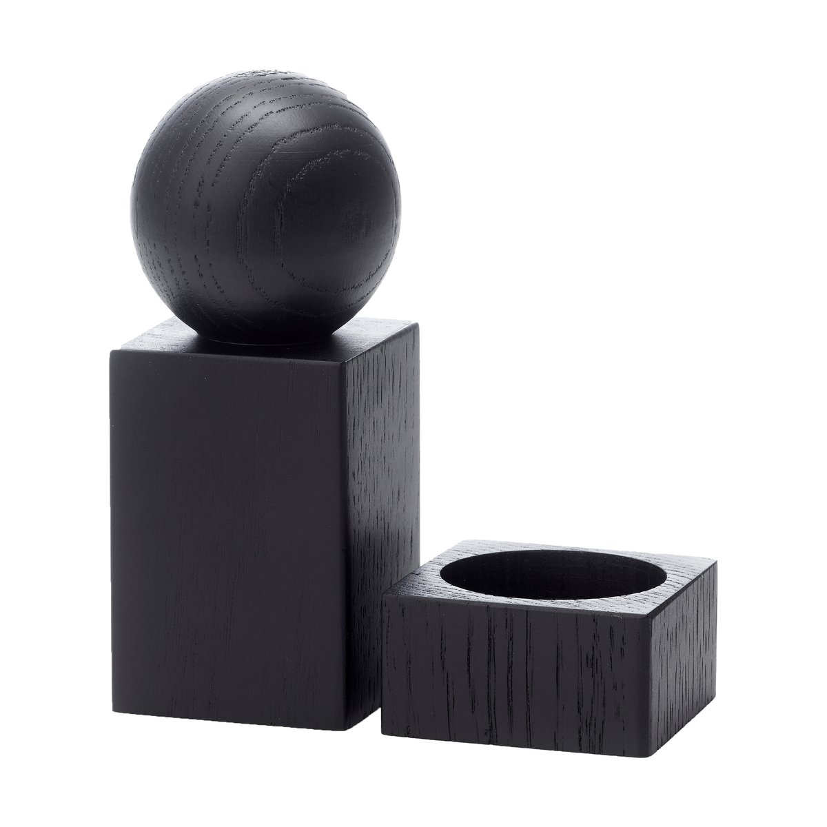 Applicata Twist Gewürzmühle und Salzschale Schwarz gebeizte Eiche