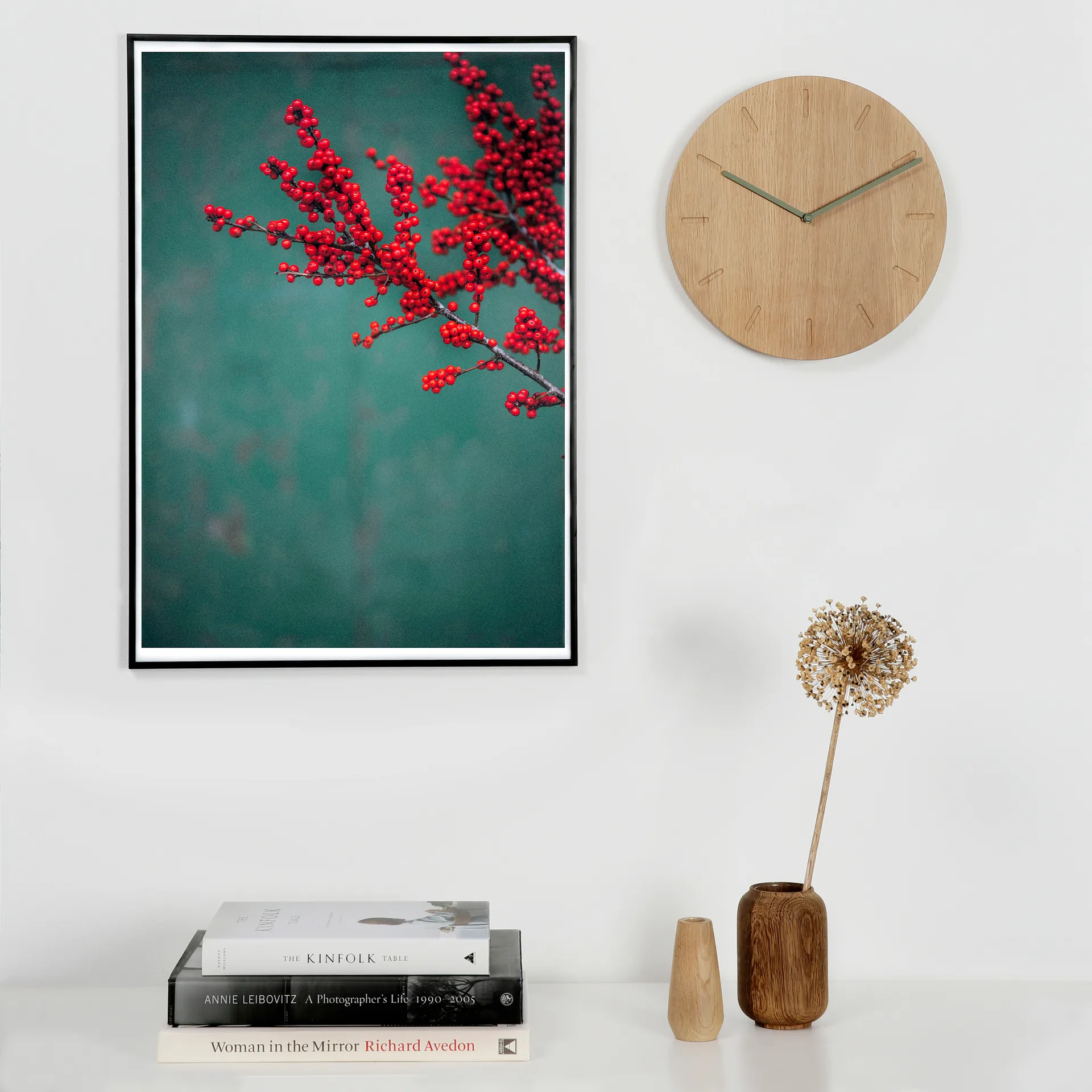 Watch:Out Wanduhr Eiche, Eiche-Stahl Applicata