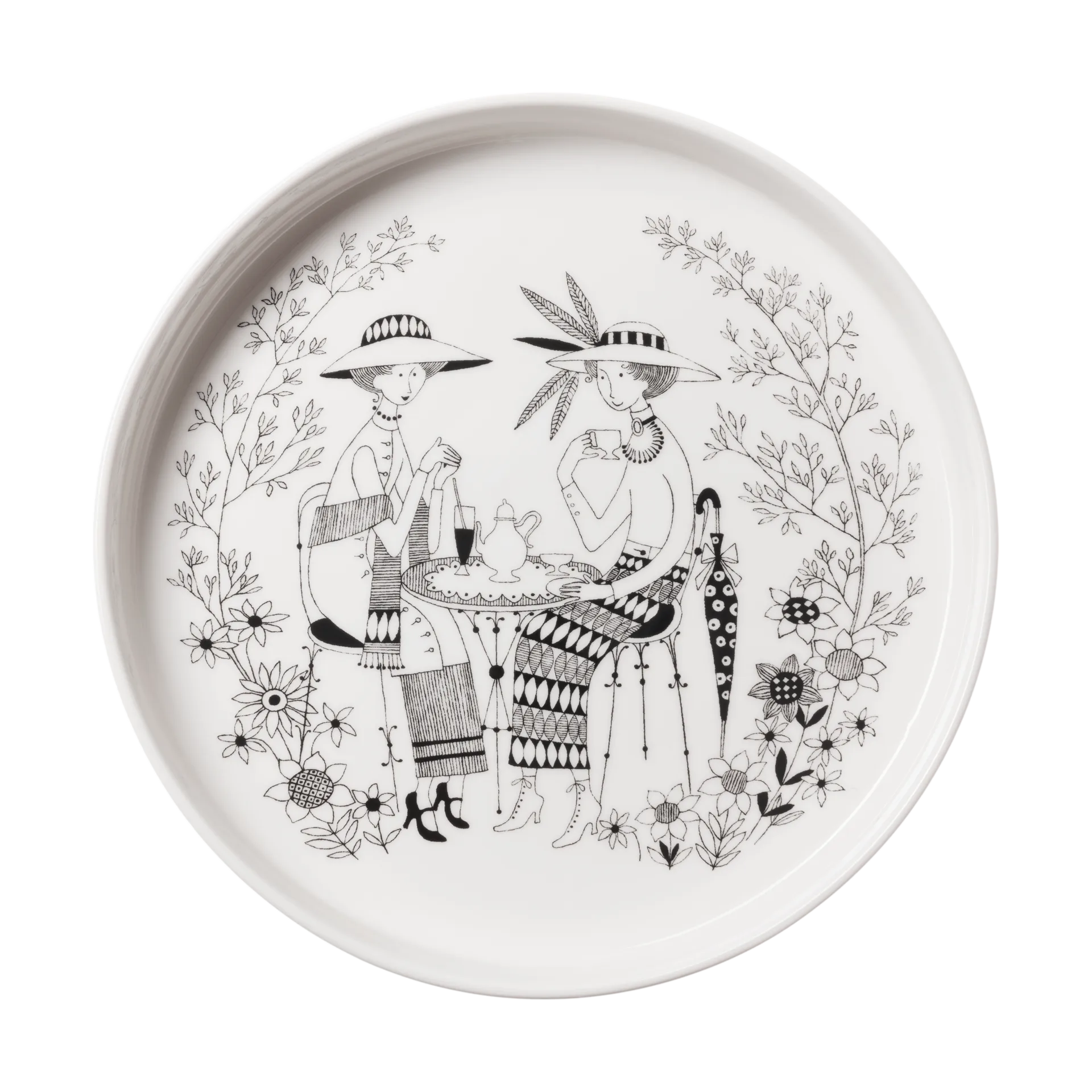 Emilia Kuchenform Ø28 cm, Schwarz-weiß Arabia