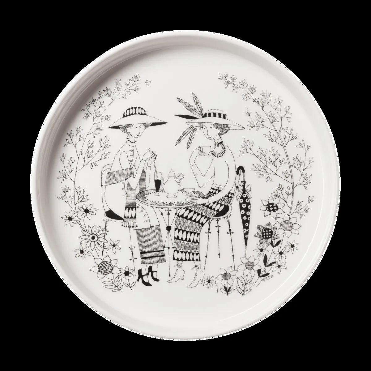 Arabia Emilia Kuchenform Ø28 cm Schwarz-weiß