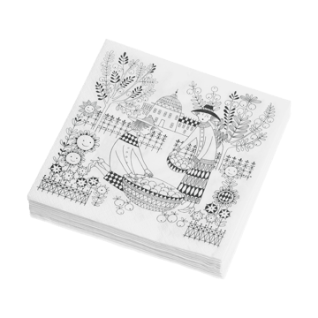 Emilia Papierservietten 33x33 cm 20er-Packung - Schwarz-weiß - Arabia