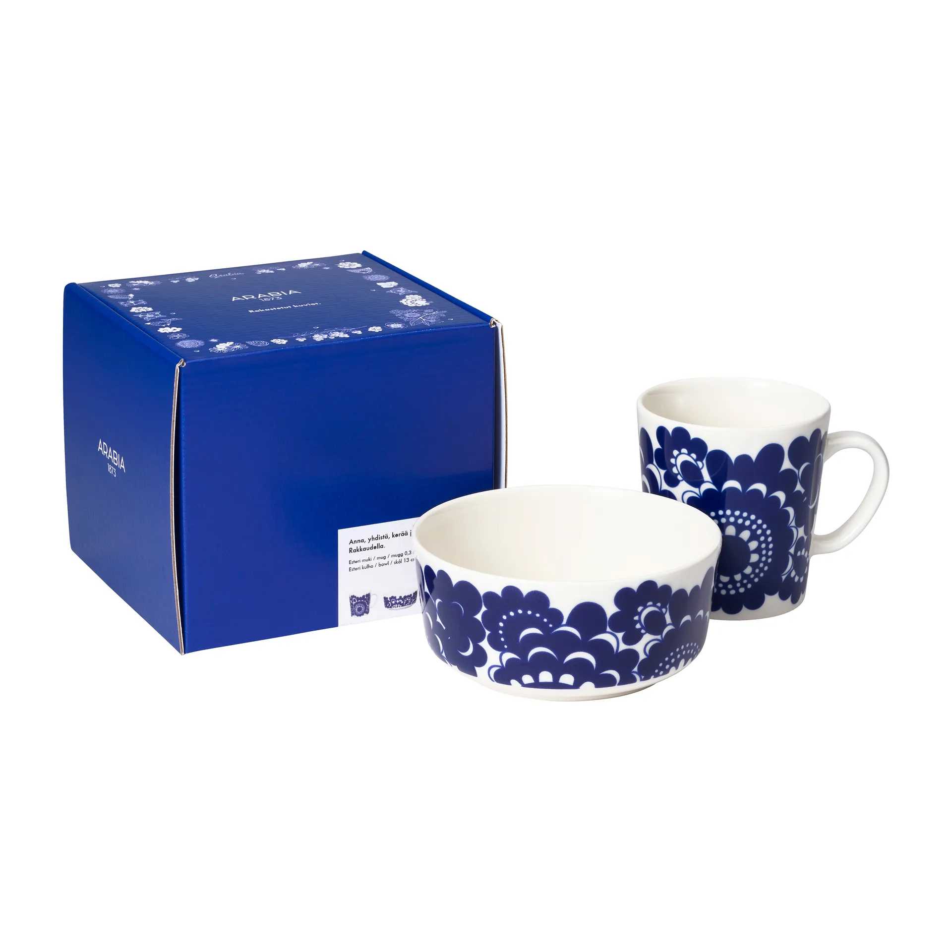 Esteri Tasse 30cl und Schale Ø13cm, Blau Arabia