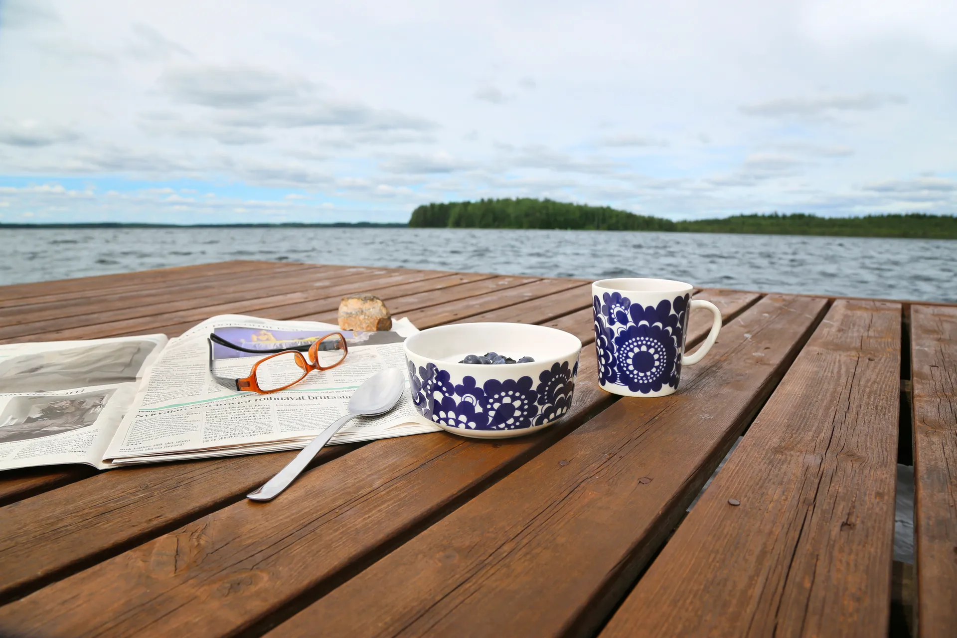 Esteri Tasse 30cl und Schale Ø13cm, Blau Arabia