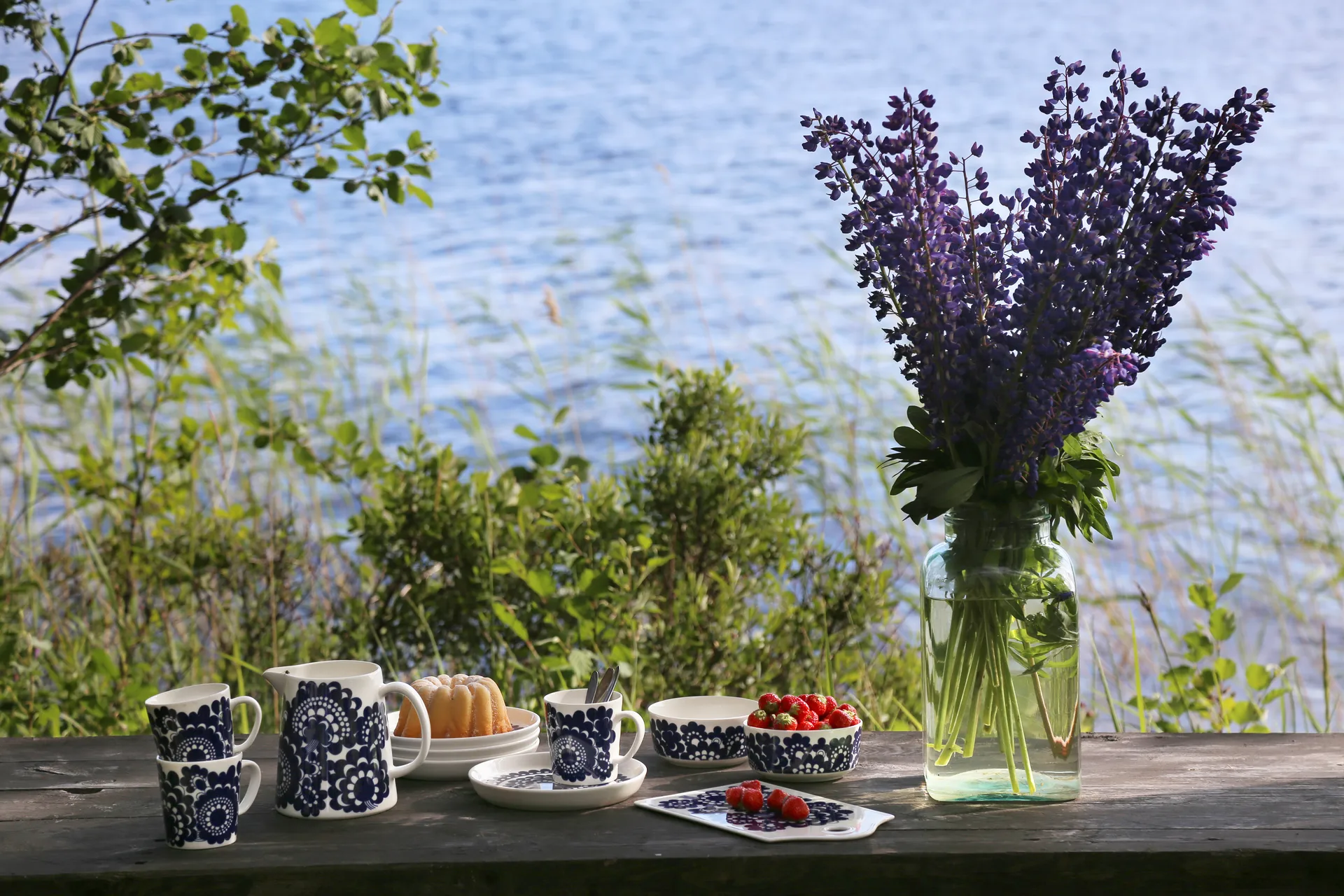 Esteri Tasse 30cl und Schale Ø13cm, Blau Arabia