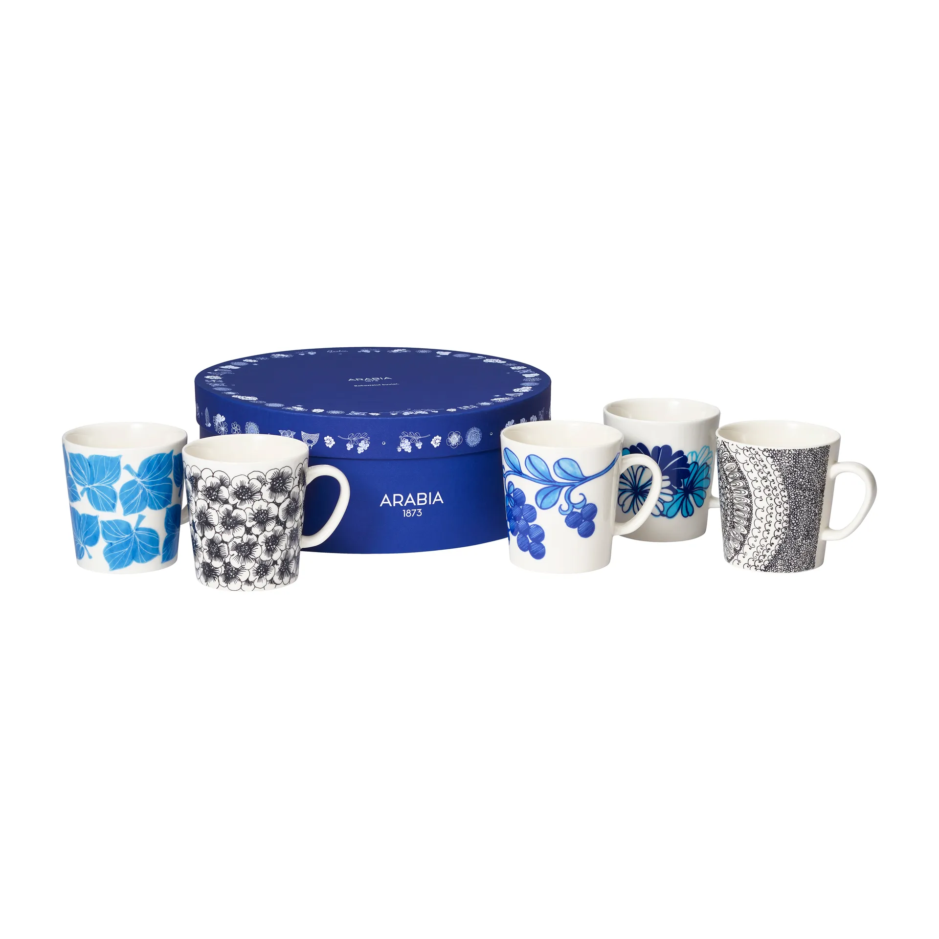 Esteri Tomula Arabia Mixset Tasse 30cl 5 Teile, Blau-schwarz Arabia