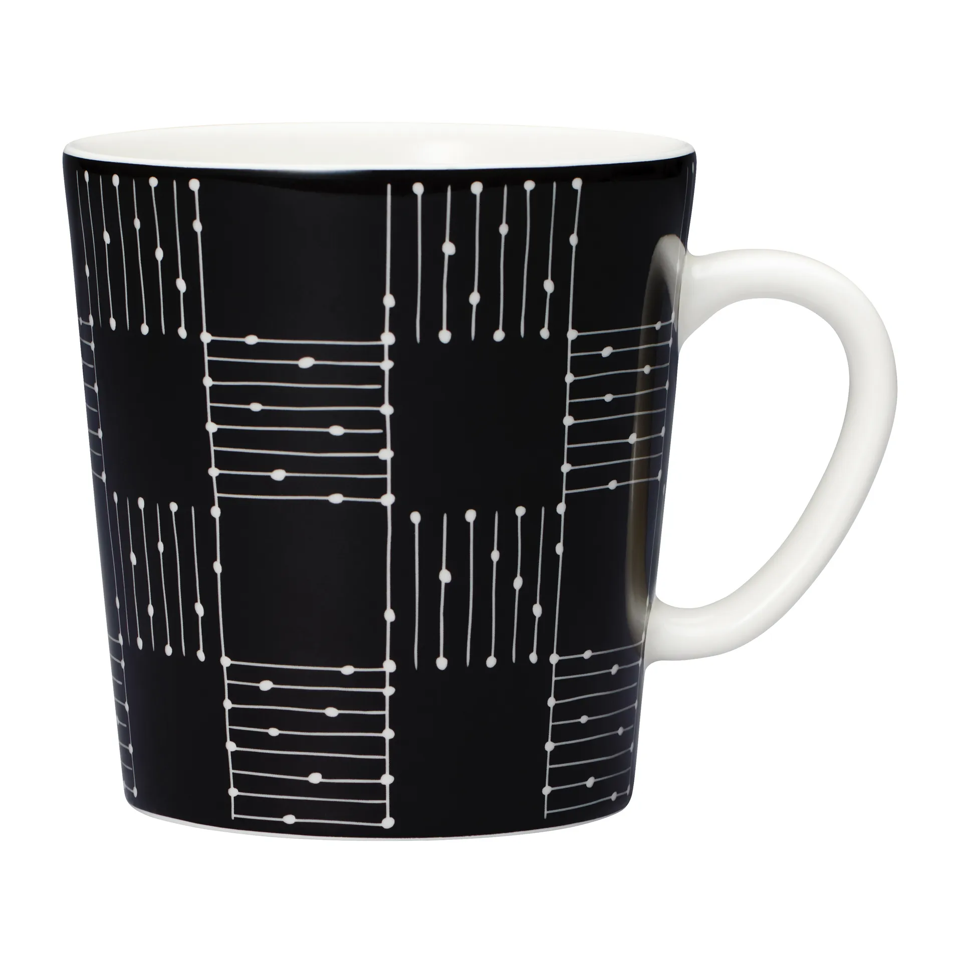 Mainio Sarastus Ruudukko Tasse 30cl, Schwarz-weiß Arabia