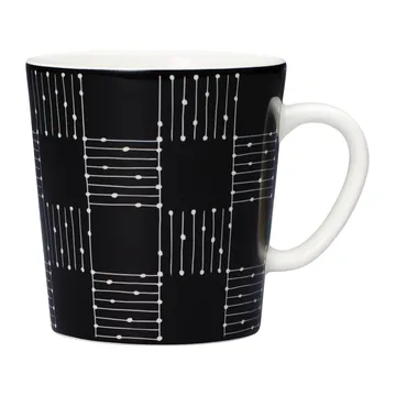 Mainio Sarastus Ruudukko Tasse 30cl - Schwarz-weiß - Arabia